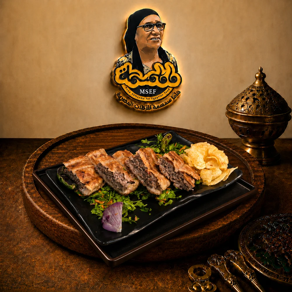 لحم مع سجق على الفحم