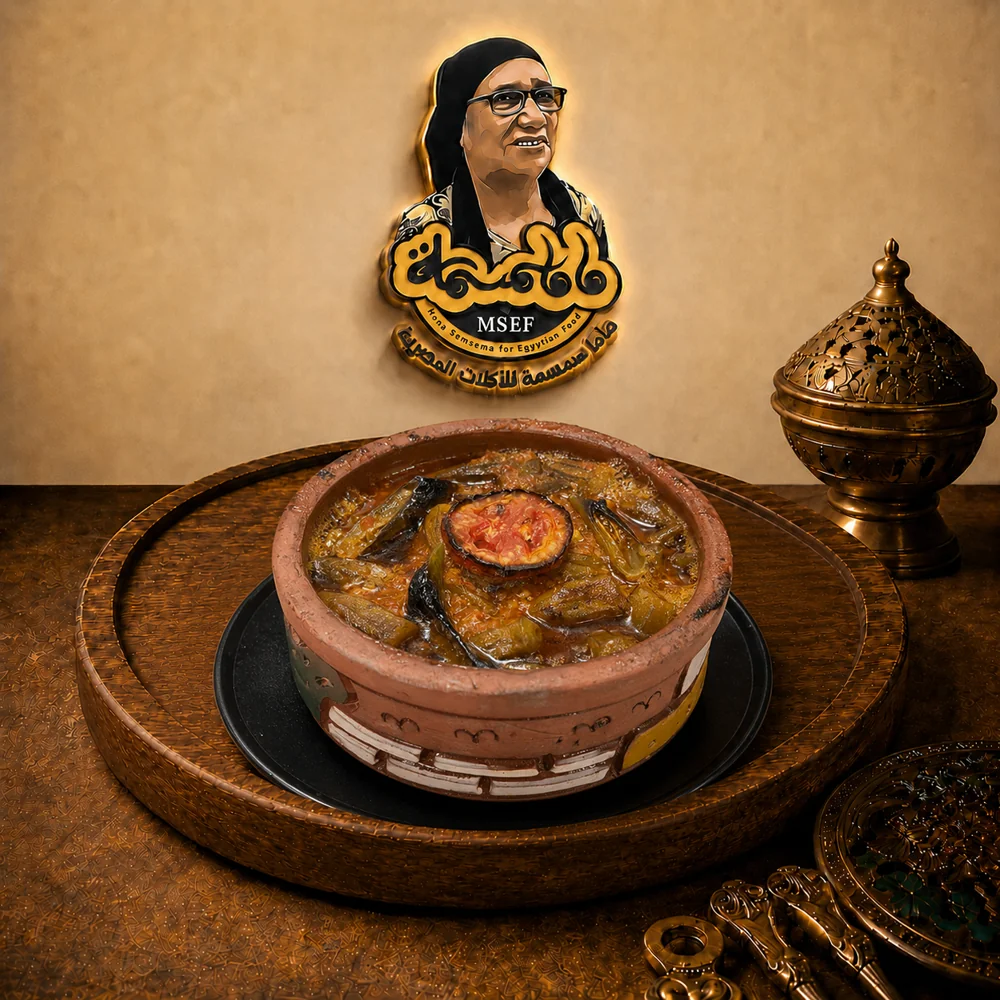 طاجن بامية باللحمة